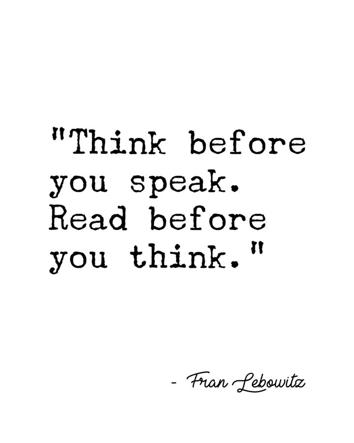 Fran Lebowitz Think before you speak Painting by Thompson Moore | Fine ...