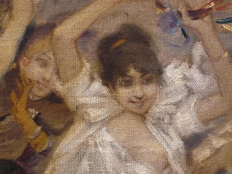 Women Painting - Francais   - Detail 044 - Jeunes femmes en fete  - Young women enjoying the feast- Montmartre - by Adolphe Willette