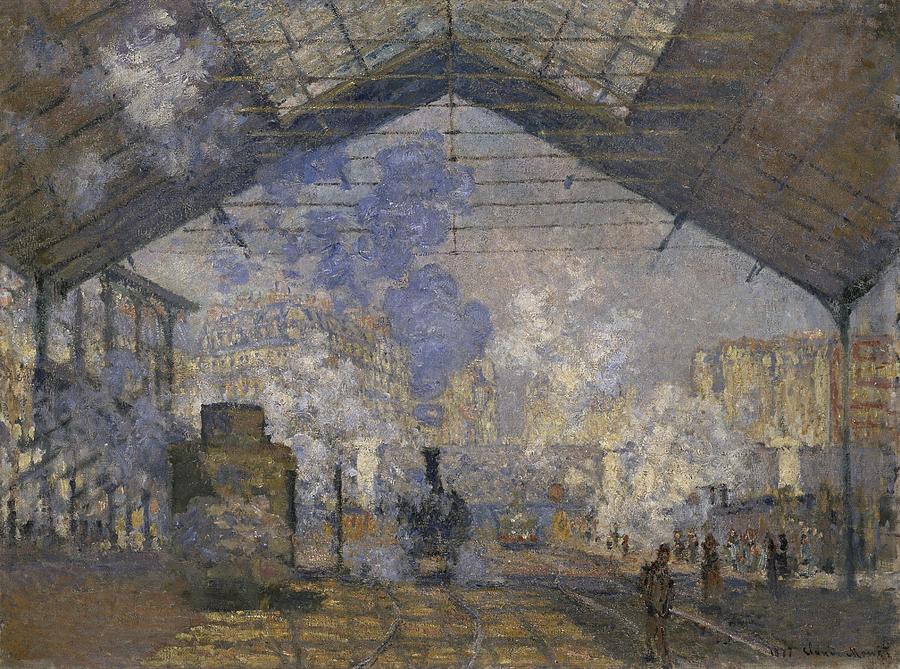 Claude Monet Painting - La Gare Saint-Lazare by Claude Monet