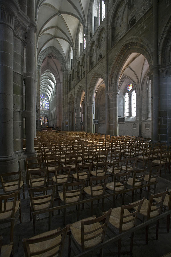 France, Brittany, Dol-de-Bretagne, Saint Samson Cathedral interior, Photograph by Gavin Gough