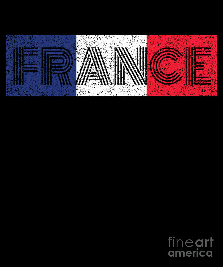 France Flag Vintage French Map Retro Gift Digital Art by Art Grabitees ...