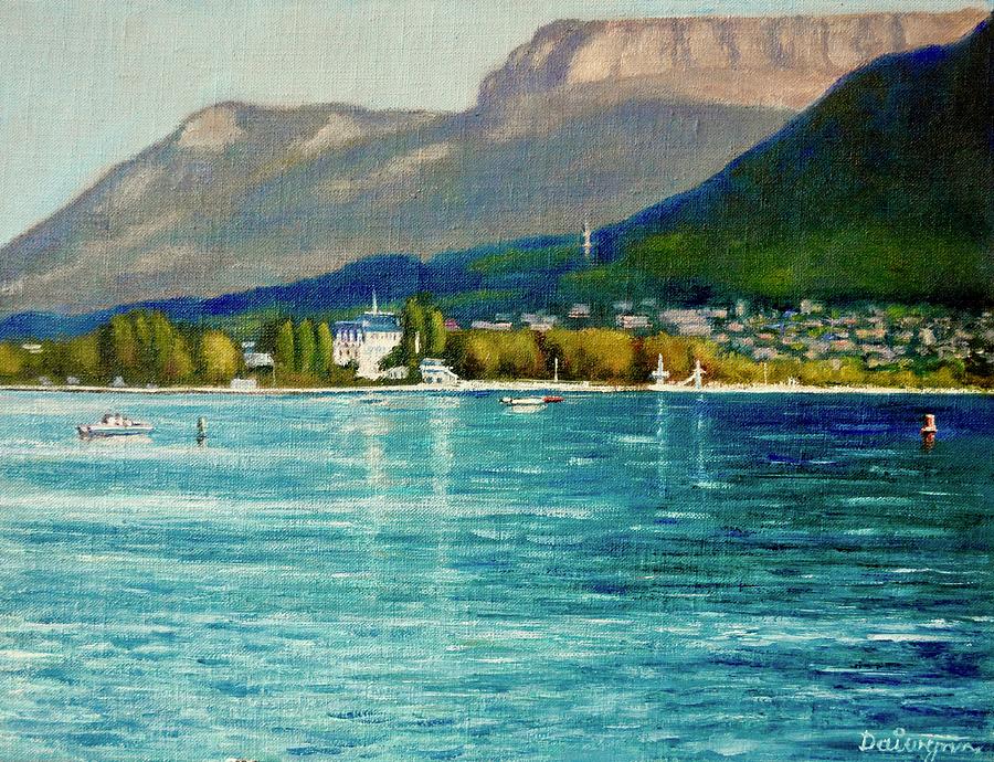 Mountain Painting - France, Lac Annecy Autumn Morning by Dai Wynn