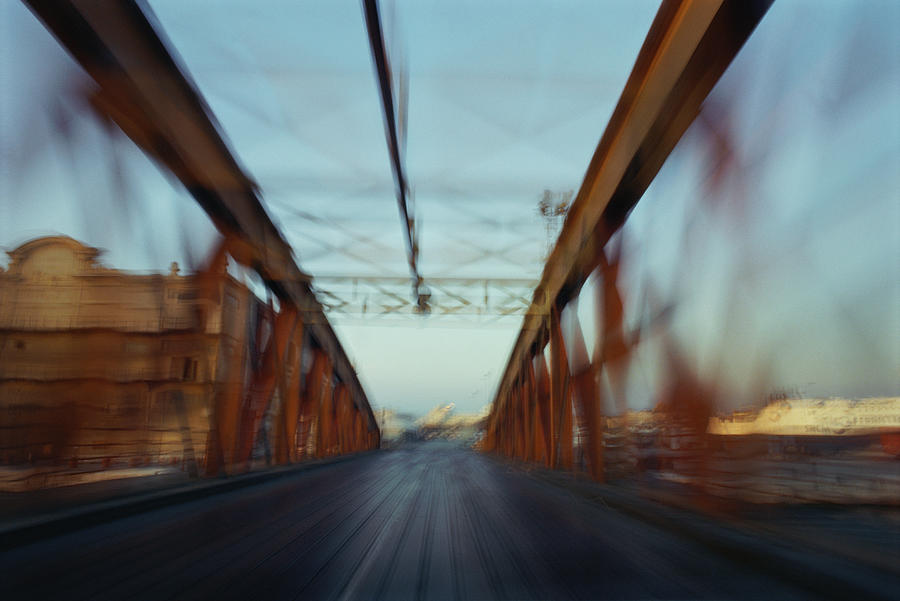 France, Marseille, road bridge(blurred motion) Photograph by Sami Sarkis