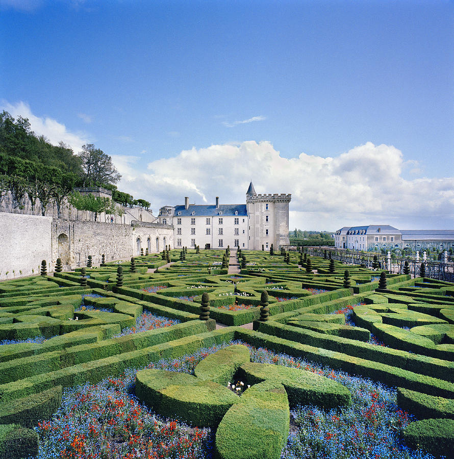 France, Villandry, Caen, castle and baroque French garden Photograph by Richard Ross