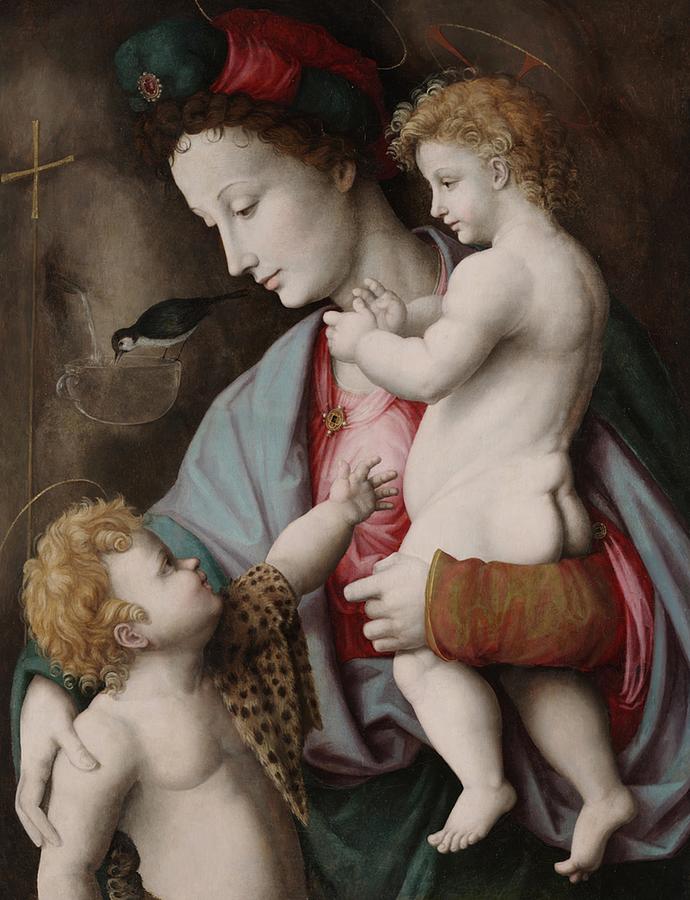 John The Baptist Painting - Francesco Bacchiacca - Madonna and Child with St John by Les Classics