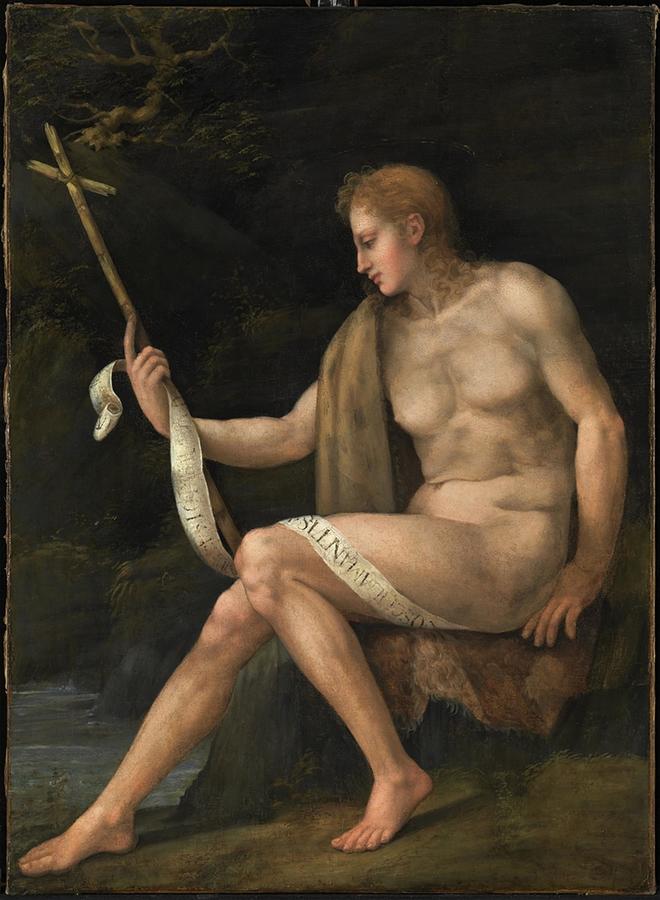 Vintage Painting - Francesco Bacchiacca - Saint John the Baptist in the Wilderness by Les Classics