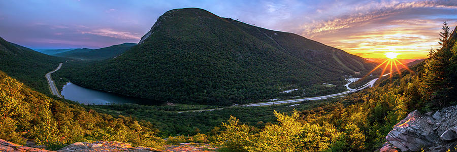 Franconia Notch State Park Sunset Panorama Photograph by White Mountain Images