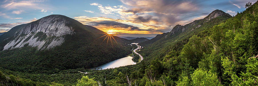 Franconia Notch Sunset Panorama Photograph by White Mountain Images