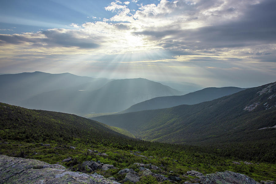 Franconia Ridge Sunbeams Photograph by White Mountain Images