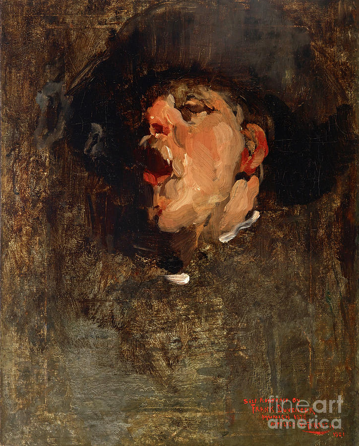Frank Duveneck - Self-portrait Painting by Sad Hill - Bizarre Los Angeles Archive