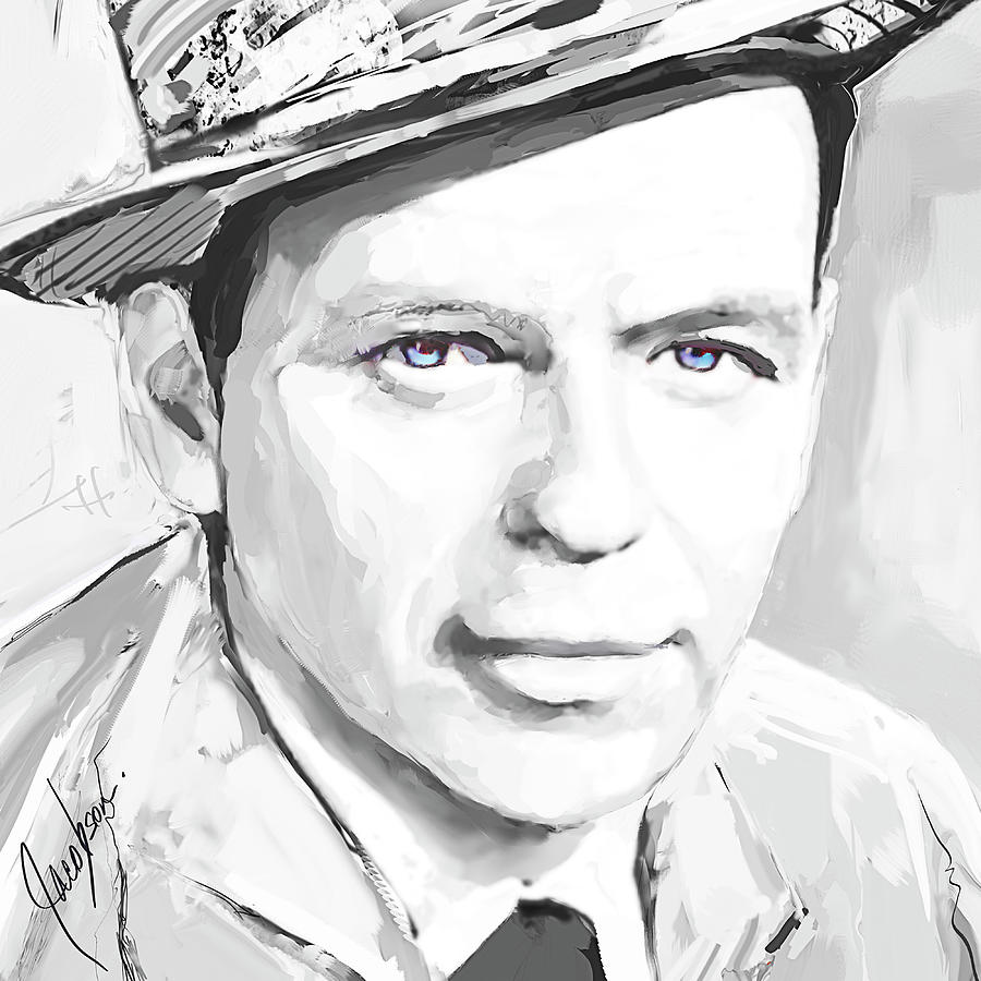 Frank Sinatra I Silver Painting by Jackie Medow-Jacobson