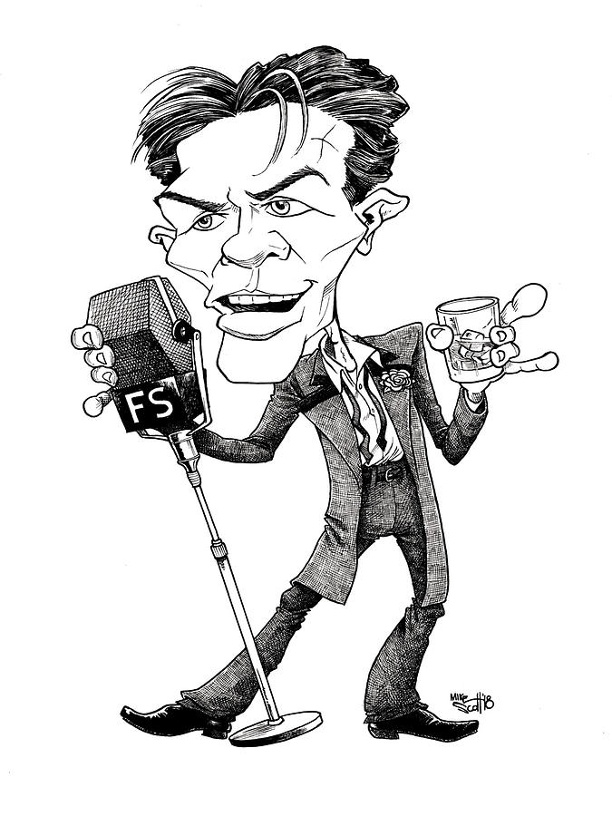 Frank Sinatra Drawing by Mike Scott