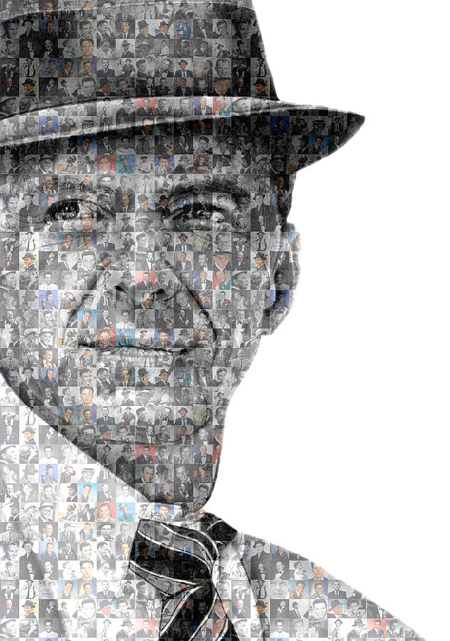 Frank Sinatra Mosaic Drawing by Paul Stowe - Pixels