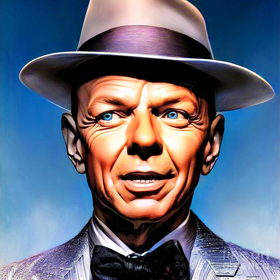 Frank Sinatra Mixed Media - Frank Sinatra Old Blue Eyes 20221101c by Wingsdomain Art and Photography