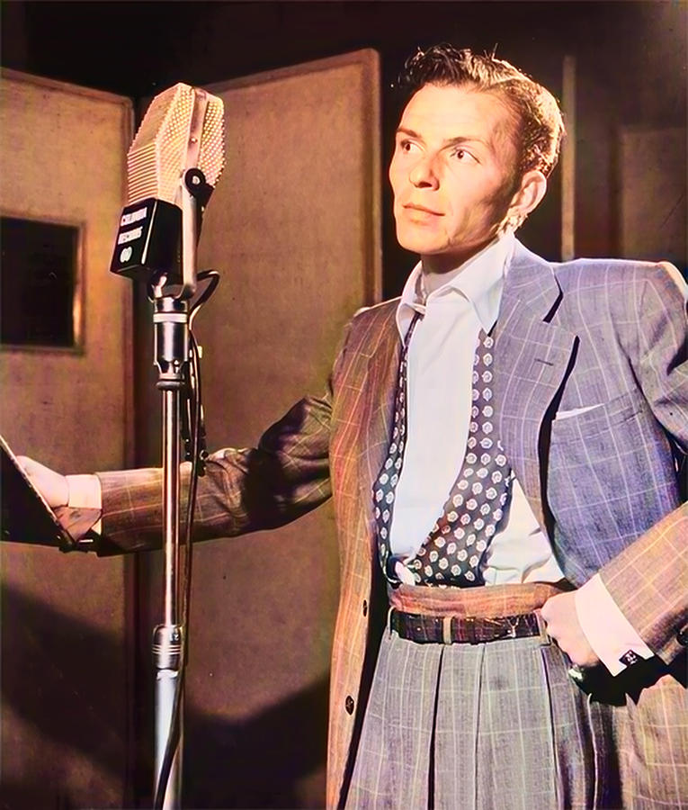 Frank Sinatra Old Blue Eyes Colorized Photograph by William Gottlieb