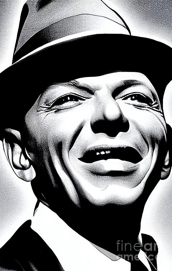 Frank Sinatra Singer Portrait Digital Art Mixed Media by Lisa Von ...