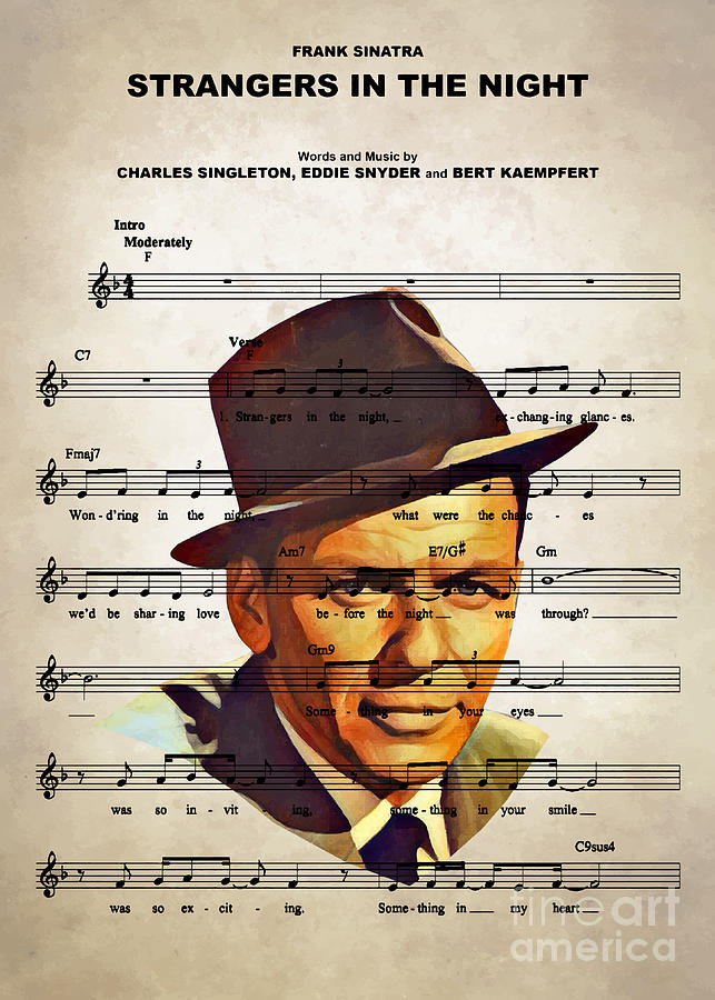Frank Sinatra Digital Art - Frank Sinatra - Strangers In The Night by Bo Kev
