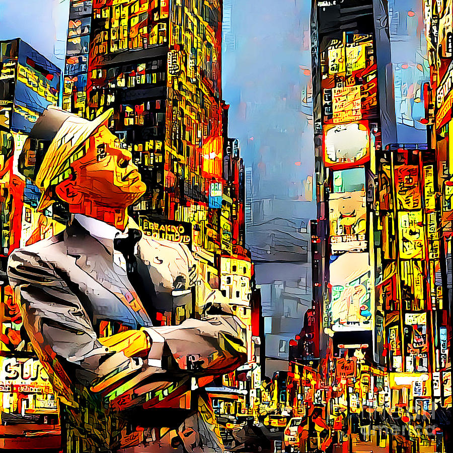 Frank Sinatra The Big Apple If I can Make It Here I Can Make It Everywhere 20201020v2 Square Photograph by Wingsdomain Art and Photography