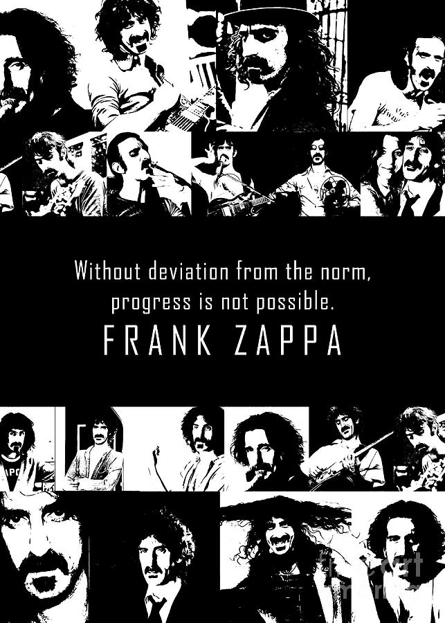 FRANK ZAPPA Collage Black Digital Art by Long Jun