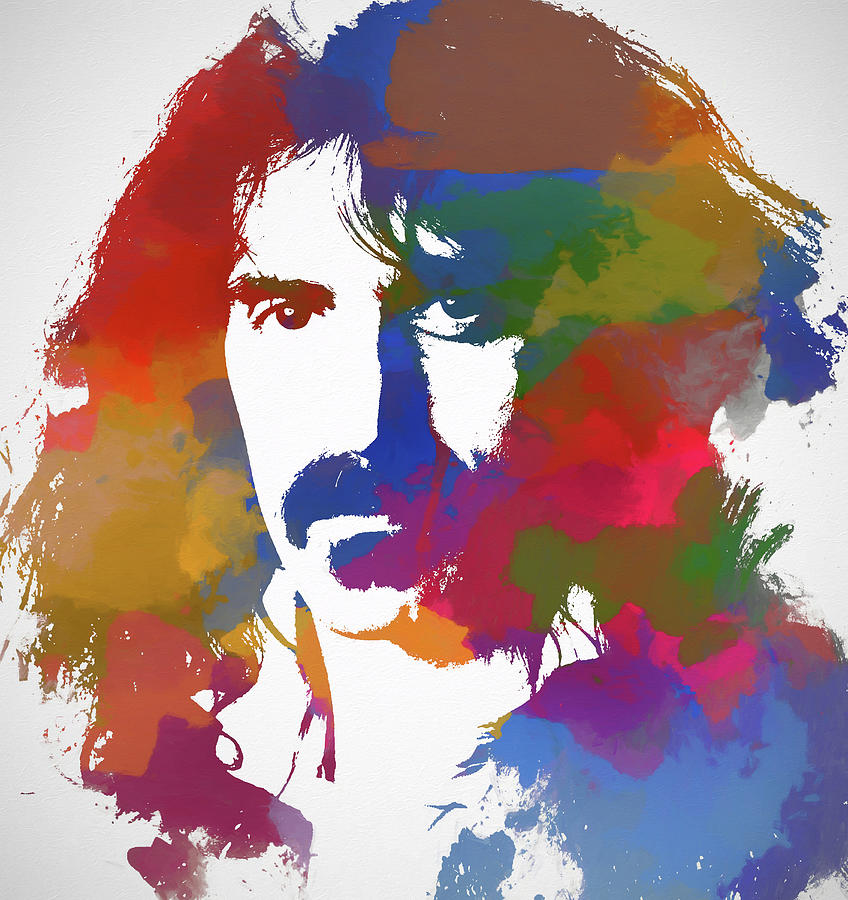 Music Painting - Frank Zappa Color Splash by Dan Sproul
