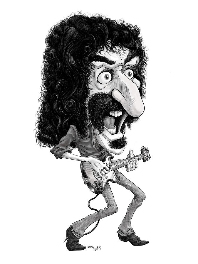 Frank Zappa Drawing by Mike Scott
