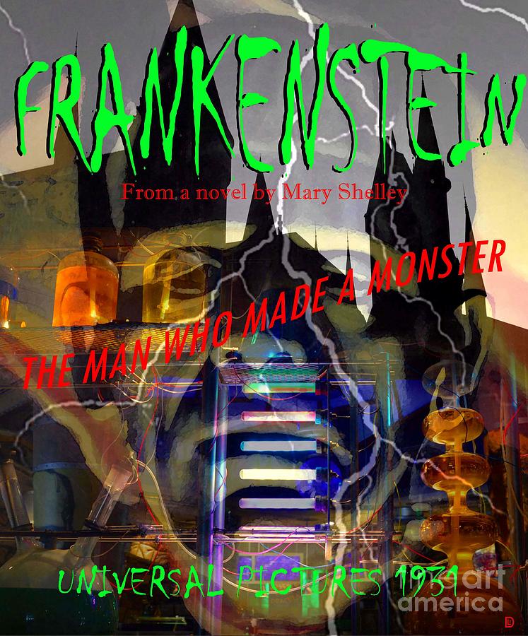 Frankenstein 1931 movie poster  Mixed Media by David Lee Thompson