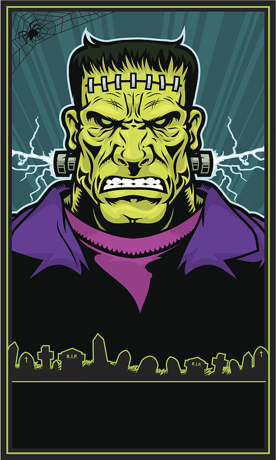 Frankenstein monster poster Drawing by Inktycoon