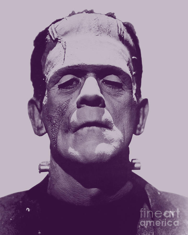 Frankenstein portrait in purple Digital Art by Madame Memento - Fine ...