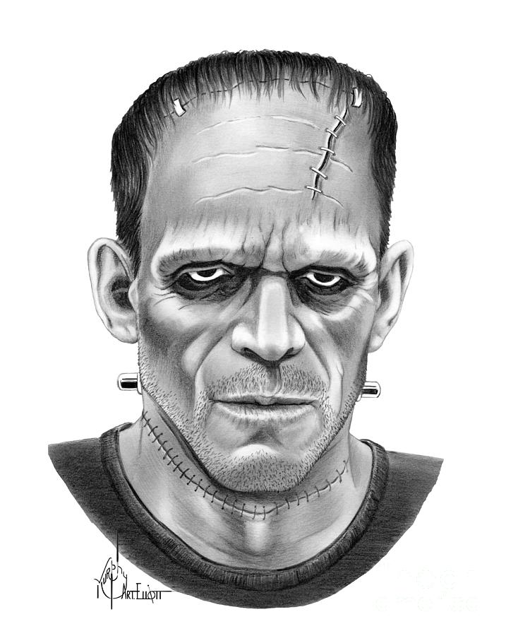 Frankenstein's Monster drawing Drawing by Murphy Art Elliott Pixels