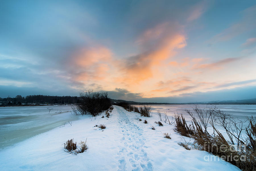Frankfort Winter Sunrise Clouds Photograph