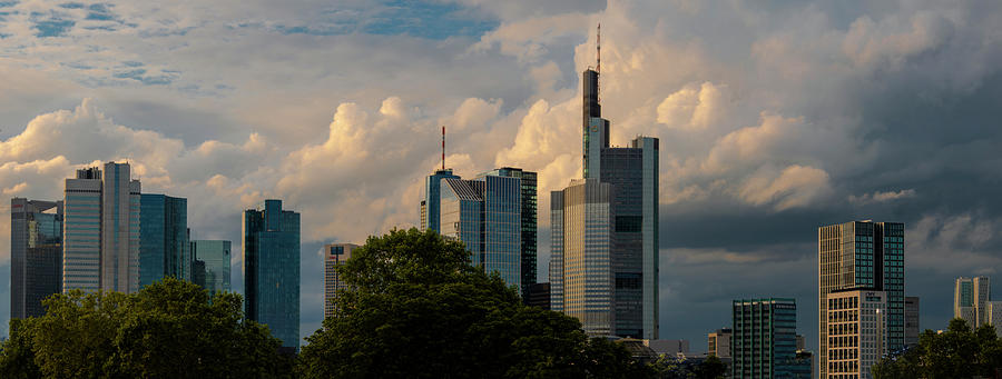 Frankfurt am Main Sunset Skyline Photograph by Norma Brandsberg