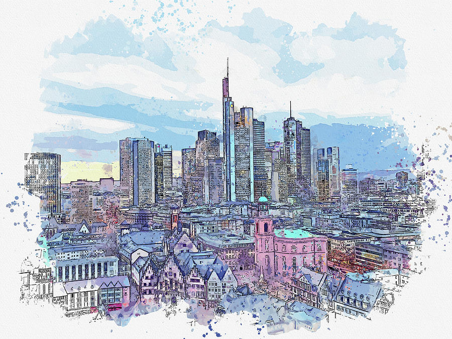 Frankfurt, Deutschland, ca 2021 by Ahmet Asar, Asar Studios Painting by Celestial Images