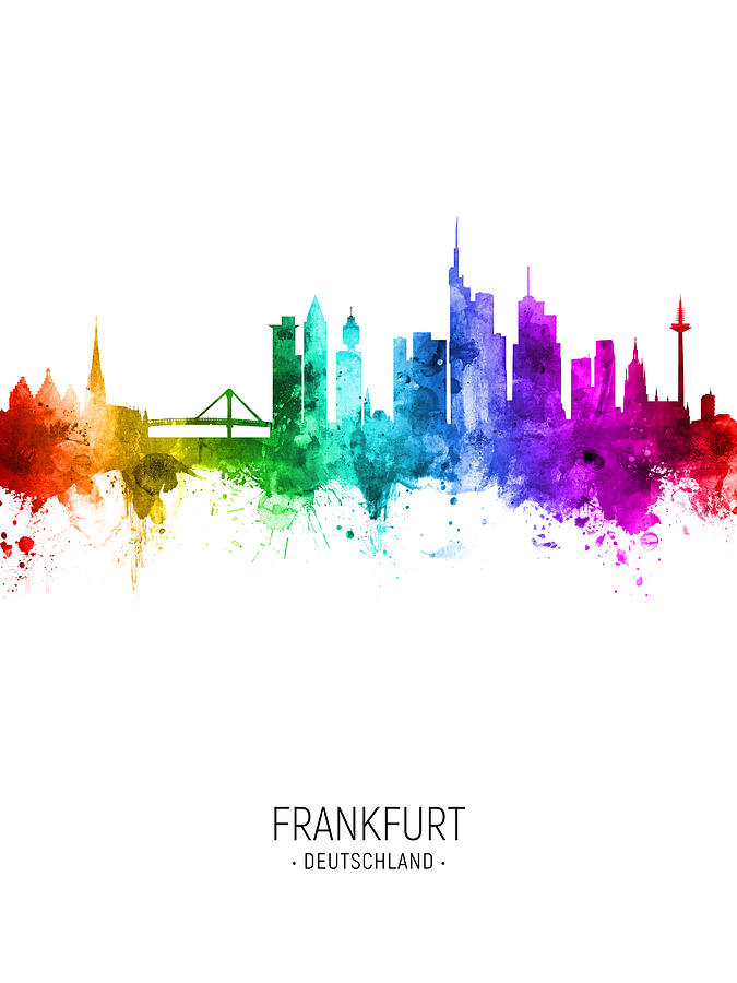 Frankfurt Germany Skyline #24 Digital Art by Michael Tompsett