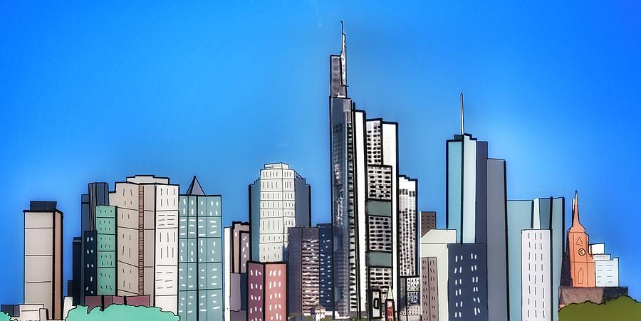 Frankfurt Skyline Digital Art by John Mckenzie - Fine Art America