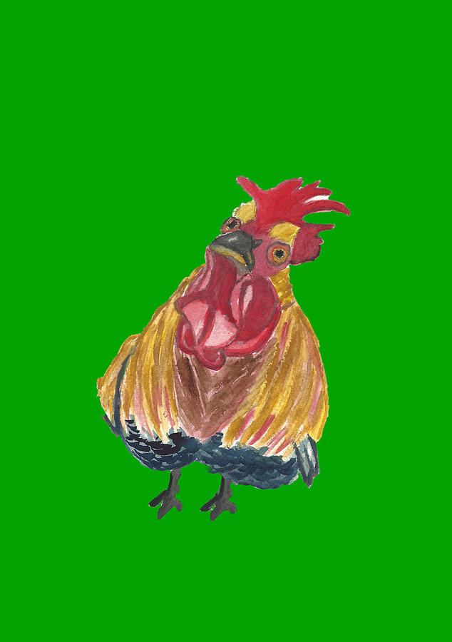 Franklin the Rooster Funny Chicken Design Painting by Ali Baucom - Fine Art  America
