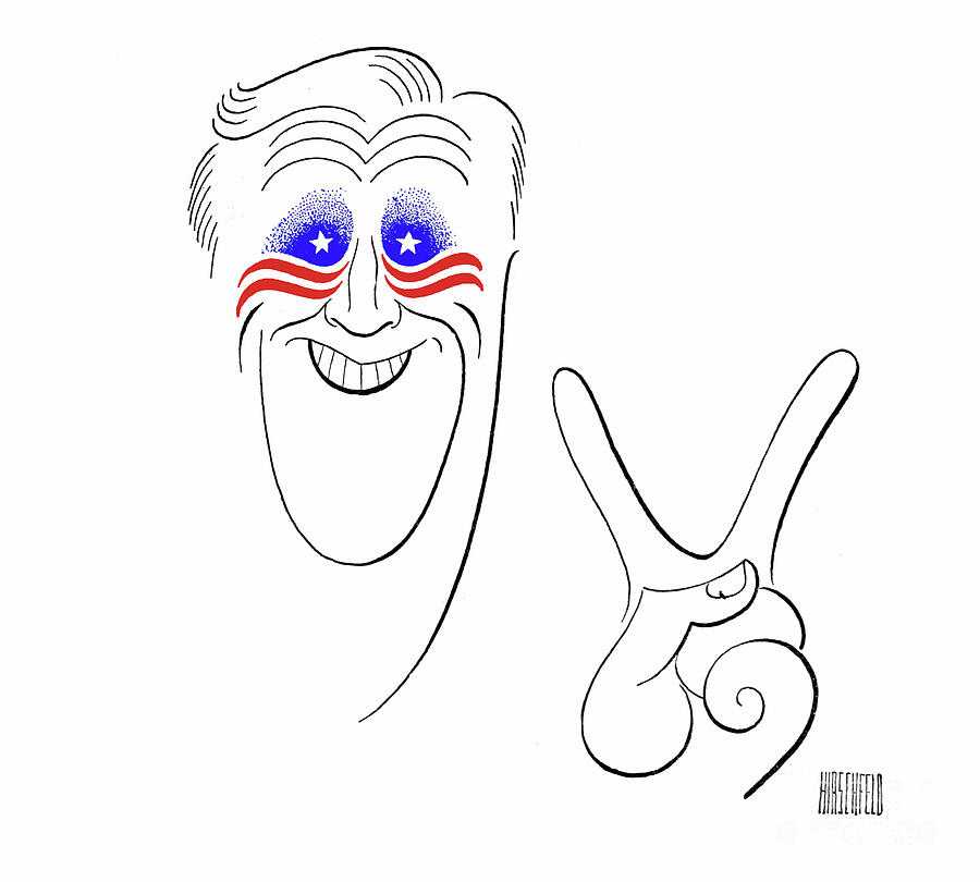 Franklin D. Roosevelt Drawing by Al Hirschfeld