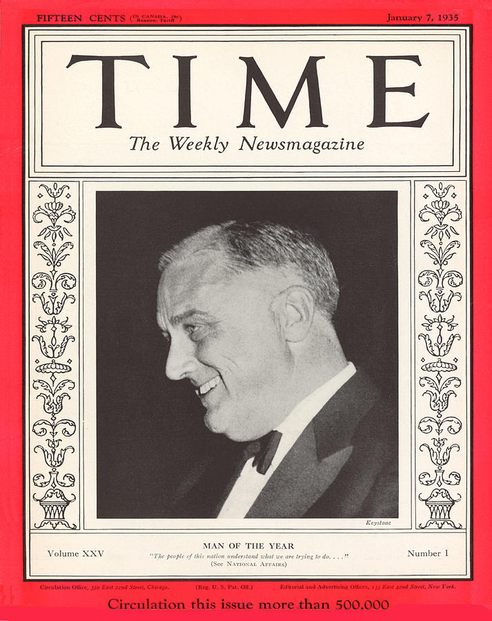 Franklin D. Roosevelt - Man of the Year 1935 Photograph by Keystone