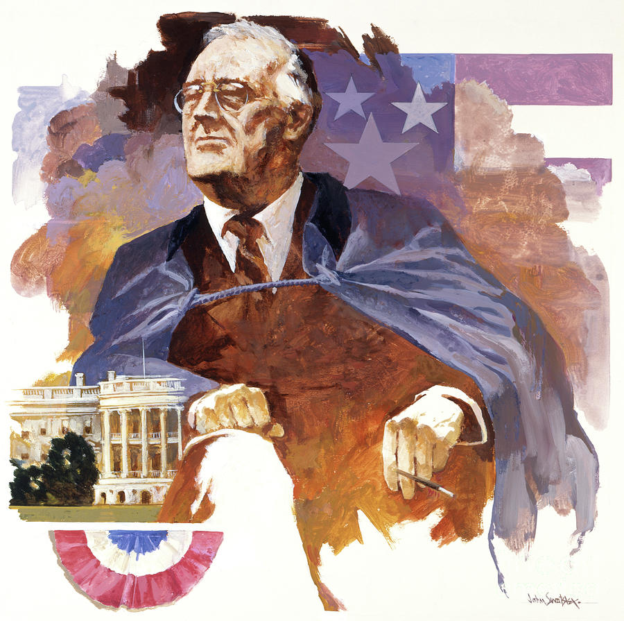 Franklin Delano Roosevelt Painting by John Swatsley