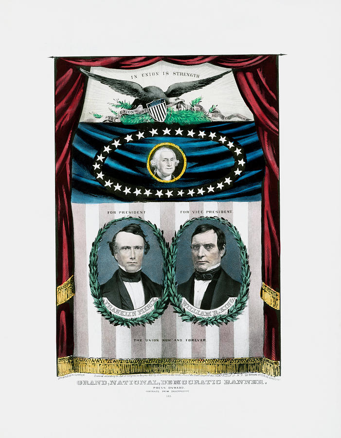 Franklin Pierce and William King - 1852 Election Painting by War Is Hell Store