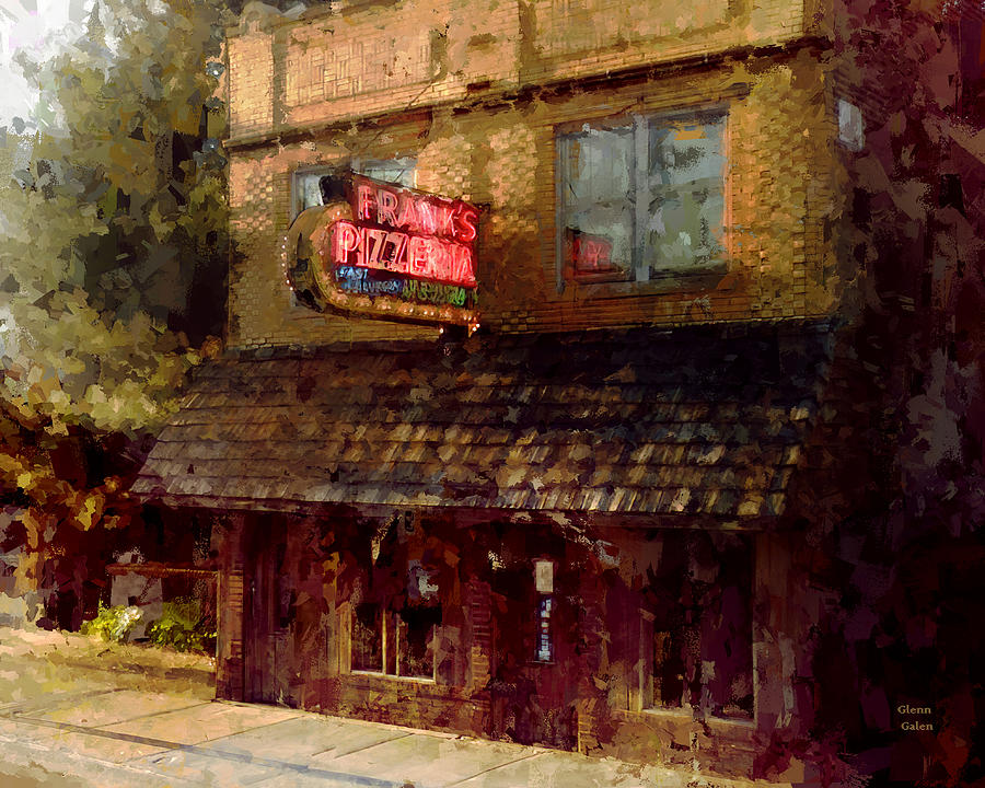 Franks Pizza - Chicago  Painting by Glenn Galen