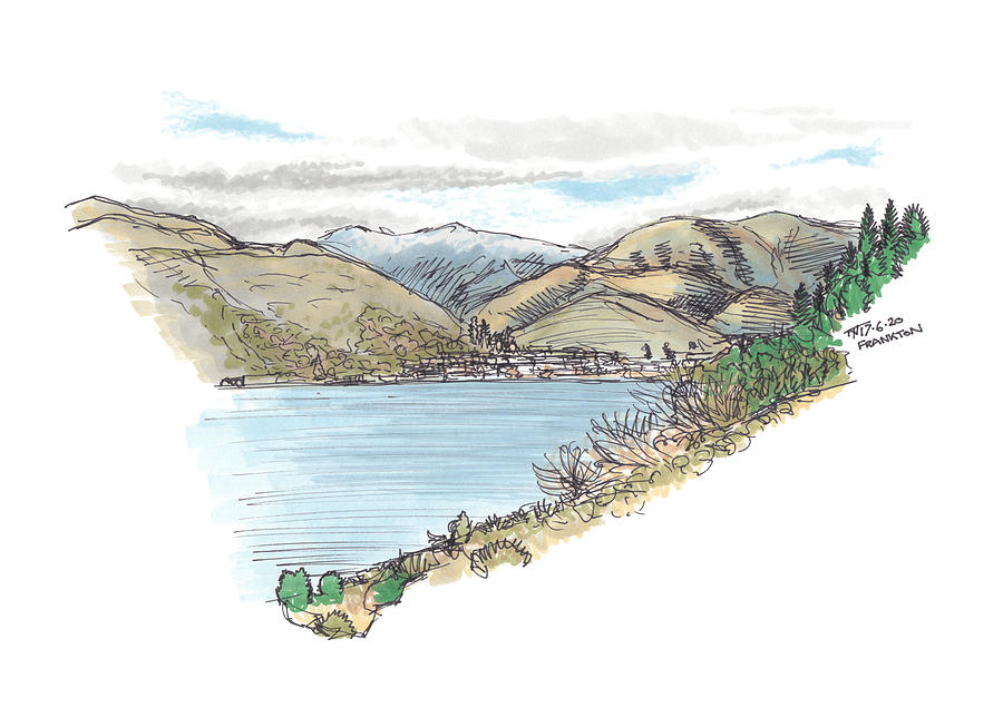 New Zealand Drawing - Frankton Beach by Tom Napper