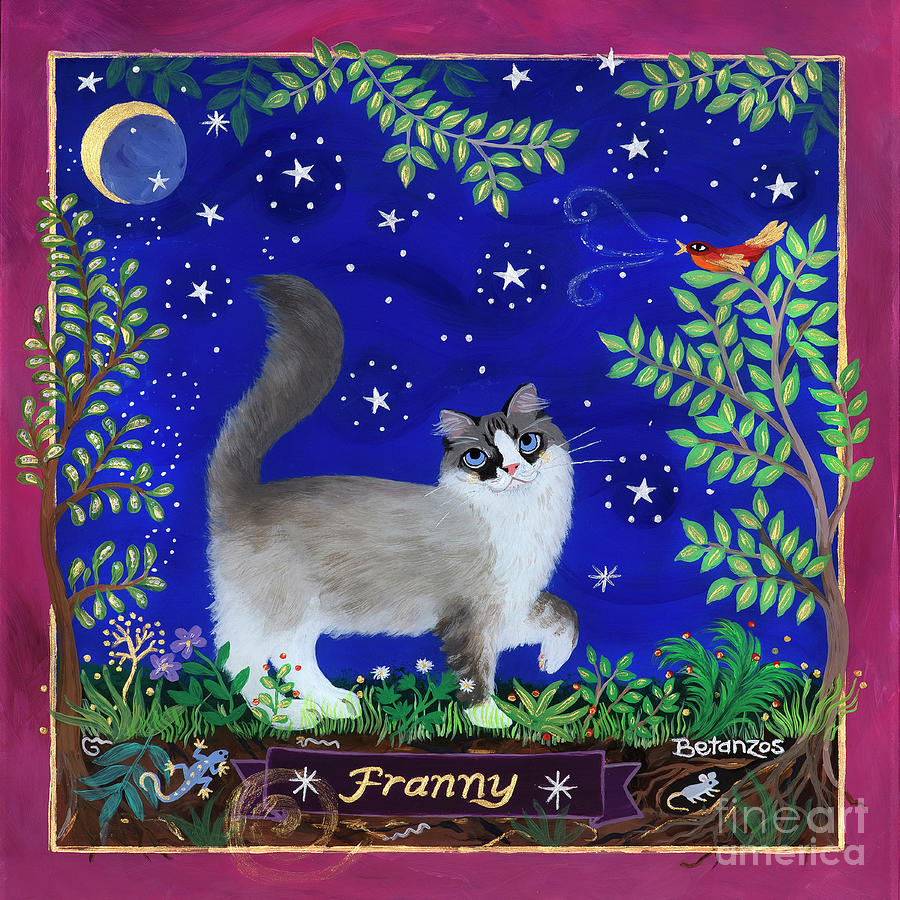 Cat Painting - Franny Kitty Portrait by Sue Betanzos