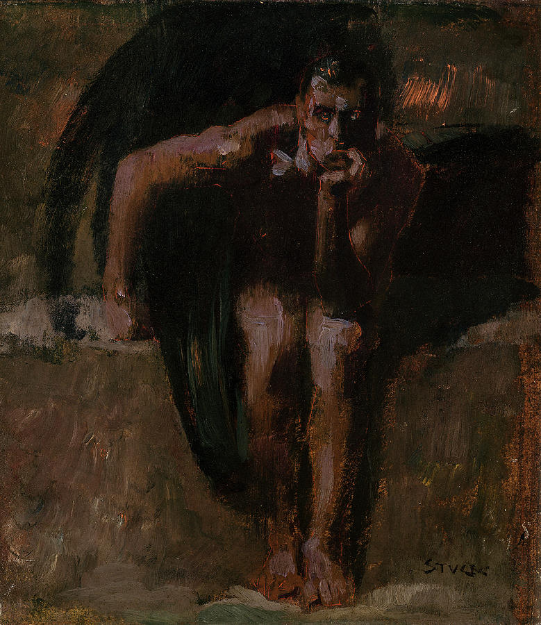 Franz von Stuck Lucifer c 1890 Painting by Arpina Shop - Pixels