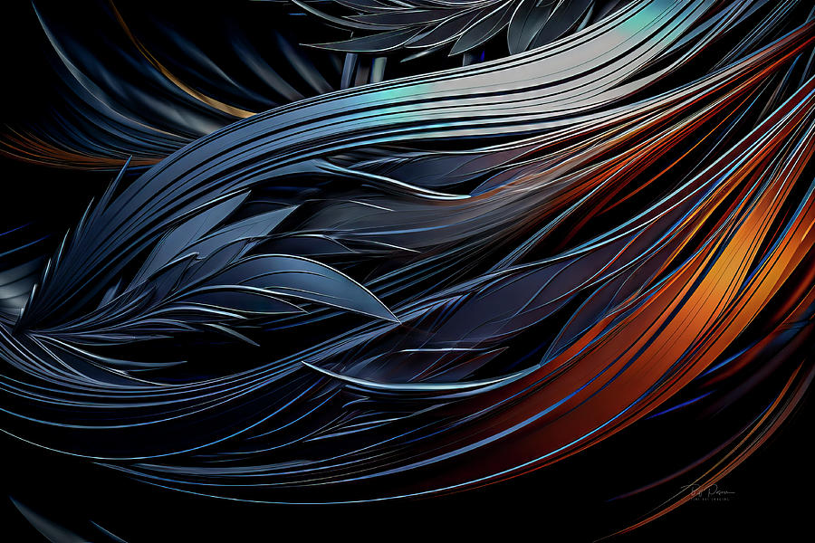 Fractal Chrome Feathers Digital Art by Bill Posner