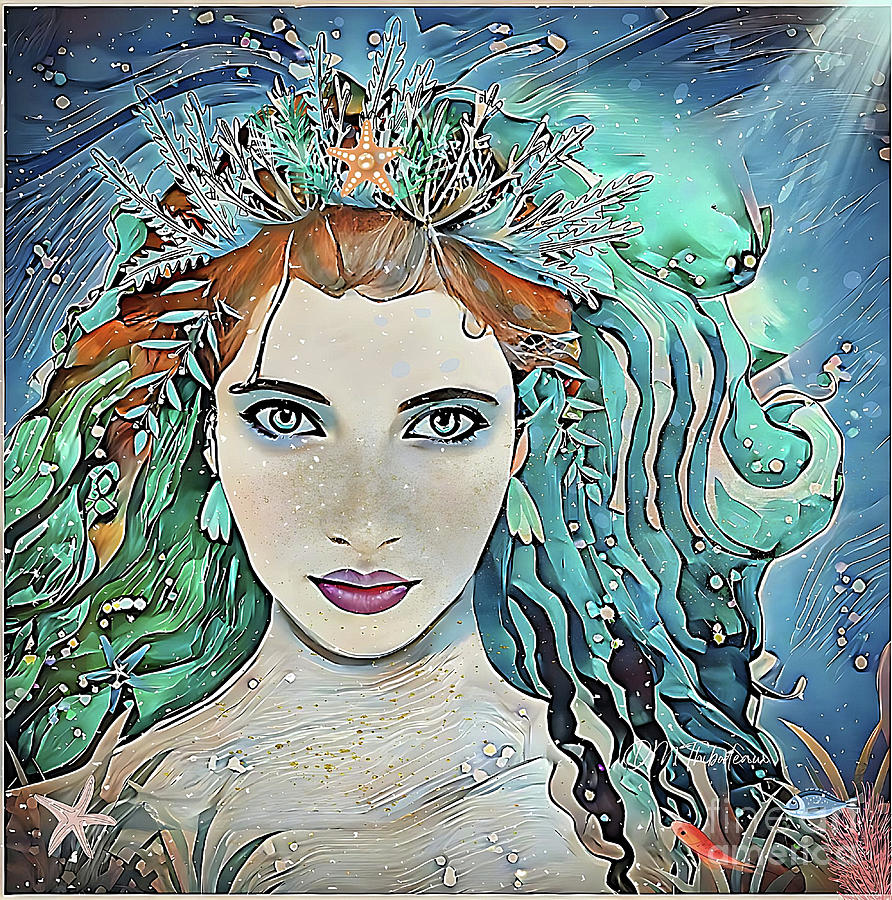 Freckled Mermaid Princess Painting by Dawn Thibodeaux - Fine Art America