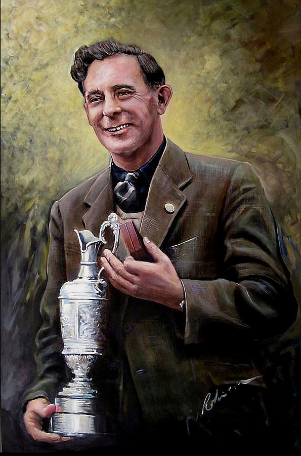 Open Champion Painting - Fred Daly by Mark Robinson