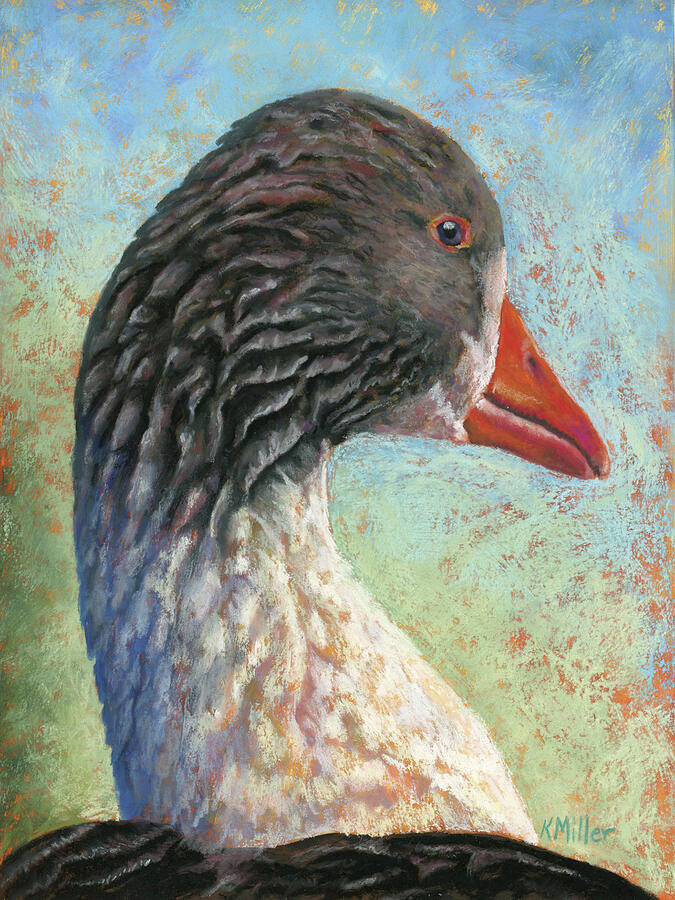 Fred - Graylag Goose Pastel by Kathie Miller