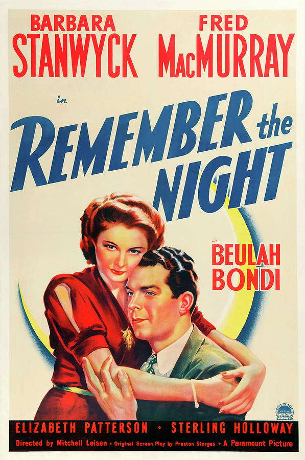 FRED MACMURRAY and BARBARA STANWYCK in REMEMBER THE NIGHT -1940-, directed by MITCHELL LEISEN. Photograph by Album
