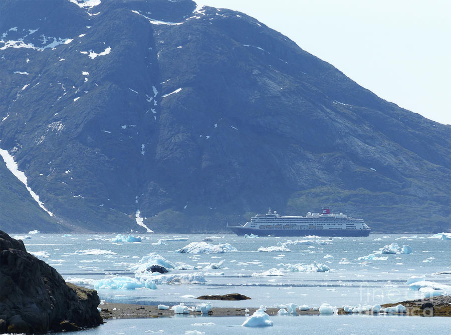 Fred Olsens Cruise Ship Bolette at anchor off Narsaq, Greenland Photograph by Phil Banks