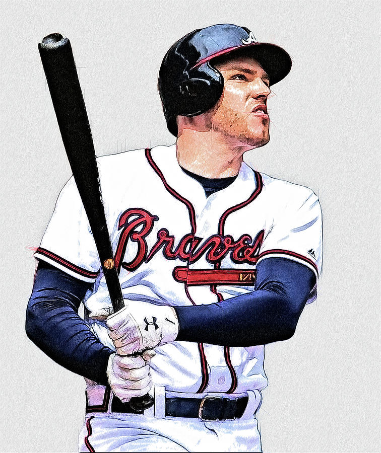 Digital illustration of Braves first baseman Freddie Freeman